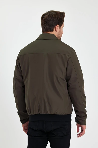 Yeşil İçi Kalın Kürklü Klasik Yakalı Rüzgar Ve Su Geçirmez Mont&Kaban - Resim 6