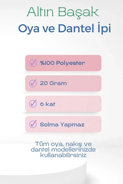 3 Adet Altınbaşak Oya ve Dantel İpi 20 gr - Royaleks - No: 316 - Resim 2