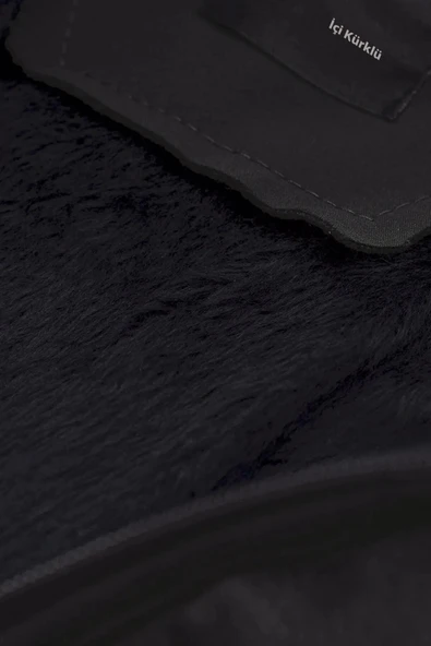 Siyah Erkek %100 Su Geçirmez İçi Polarlı İç Çepli Çıkartılabilir Kapüşonlu Softshell Mont&Kaban - 3