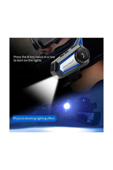 Bt31 Kask Kulaklık Bluetooth 5.0 Motosiklet Interkom Su Geçirmez Kablosuz Kulaklık - 4