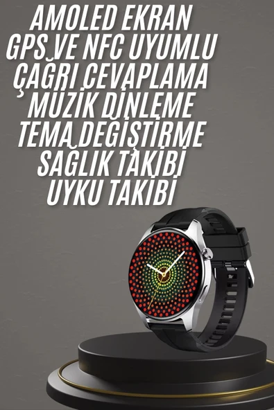 Yeni Nesil Akıllı Saat 1.5 Inç Amoled Ekran Çağrı Cevaplayabilen - Resim 2