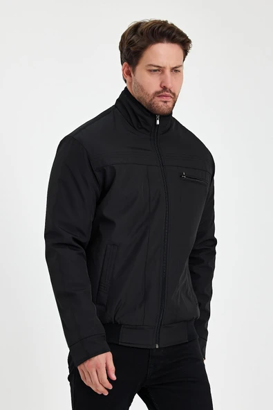 Siyah İçi Kalın Kürklü Hakim Yakalı Rüzgar Ve Su Geçirmez Mont&Kaban - Resim 4