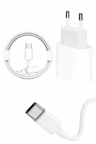 15/Pro/Pro Max 20W İOS Uyumlu Hızlı Şarj Aleti Adaptörlü Beyaz - Resim 2