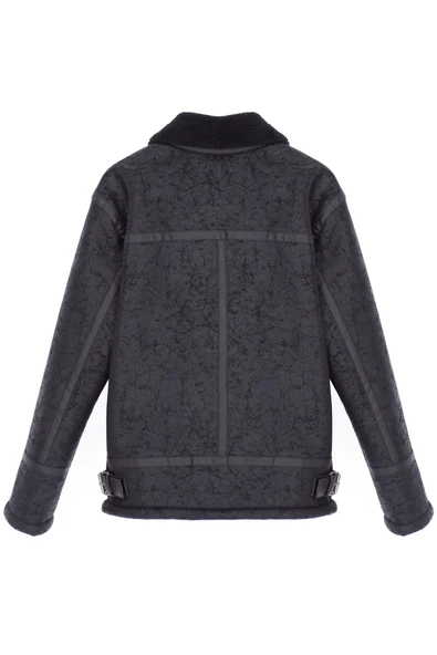 Erkek Çocuk Siyah Napa Deri İçi Kürklü Mont&Ceket - Resim 3