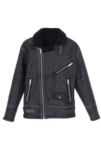 Erkek Çocuk Siyah Napa Deri İçi Kürklü Mont&Ceket ürün görseli 1