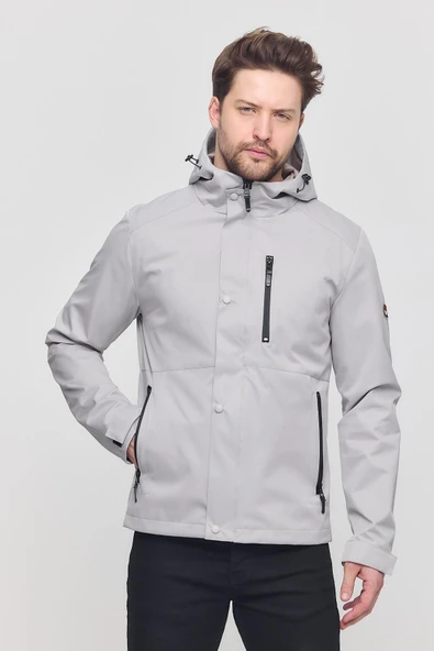 Bej Erkek Sabit Kapüşonlu Mont&Kaban ürün görseli 1