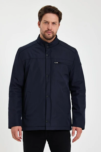 Lacivert İçi Kalın Kürklü Klasik Rüzgar Ve Su Geçirmez Mont&Kaban ürün görseli 1