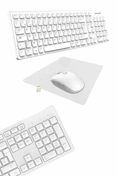 Klavye Mouse Seti Sessiz Kablosuz Türkçe TV  PC Uyumlu - Resim 2