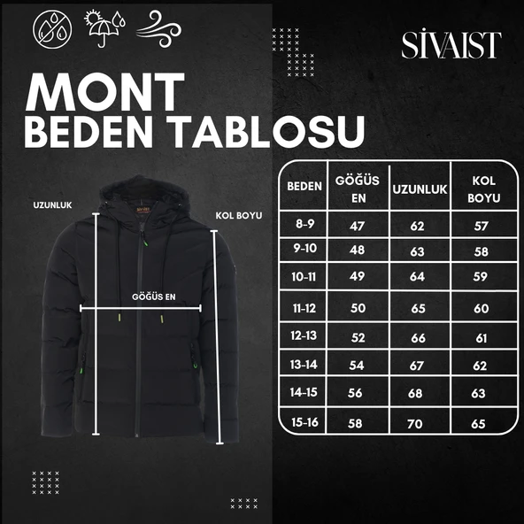 SİVAİST KREM ERKEK ÇOCUK SU VE RÜZGAR GEÇİRMEZ İÇİ KALIN KÜRKLÜ MONT & KABAN - 5