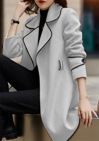 Kaban ve Kemer Kaşe Kadın Şık Yaka ürün görseli 1