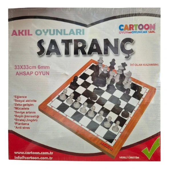 Cartoon Cartoon Oyuncak Ahşap Satranç Oyunu - 1