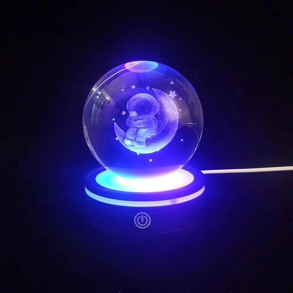 Renk Değiştiren Yeni Nesil Usb&039li Dönen Cam Küre - 1