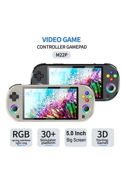 M22 Pro Retro Oyun Konsolu 5.0 ’’ıps Ekran Dahili 20000+ Oyun Emülatörleri Rgb Led Joystick - 4