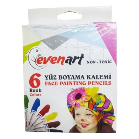 Kırtasiye Evenart Çevirmeli Yüz Boyası 6'lı - 1