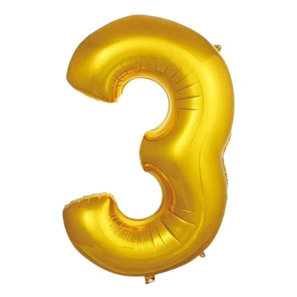 İkm İkm Balon 3 Rakamı Altın 76 cm - 1