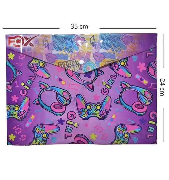 Müzik Desenli Çıt Çıtlı Zarf Dosya - 1 Adet ürün görseli