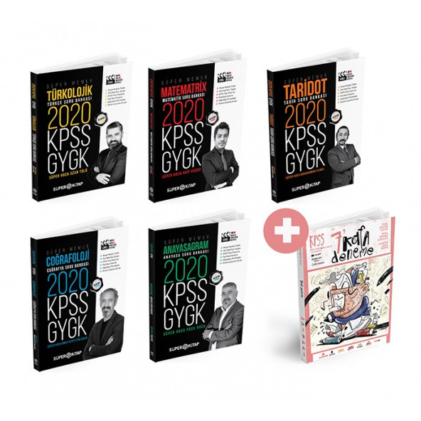 KPSS Genel Yetenek Genel Kültür Soru Bankası Seti Süper Kitap + Hediye GYGK 7 Kafa Deneme Sınavı Süper Kitap