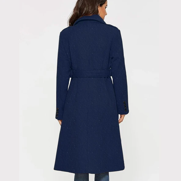 Kaşe Kaban Kemer Detaylı Aksesuarlı - Resim 4