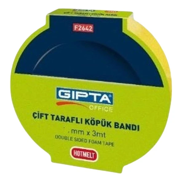 Gıpta Gıpta Çift Taraflı Köpük Montaj Bandı 12 mm x 3 m - 1