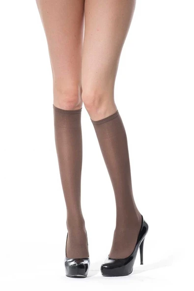 12 Adet Kalın Dizaltı Çorap 70 denye 86 Vizon - 2