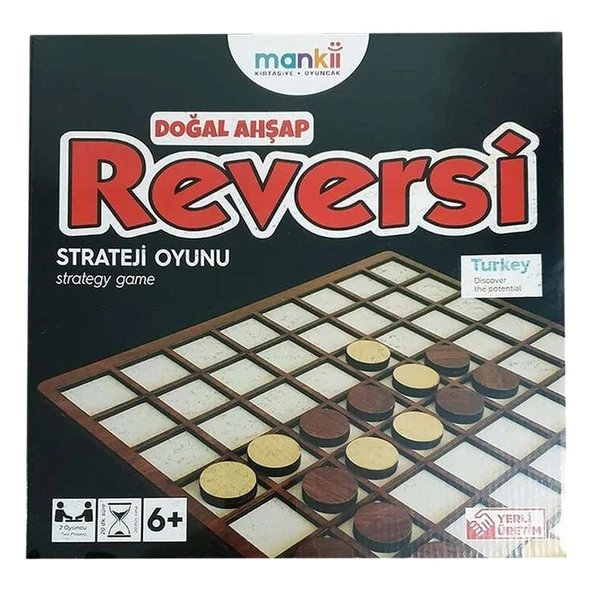 Ahşap Mankii Doğal Ahşap Reversi Strateji Oyunu 6+ Yaş - 1