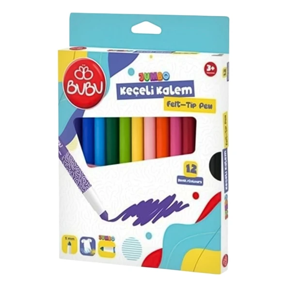 Bubu BuBu Yıkanabilir Jumbo Keçeli Boya Kalemi 12'li - 1