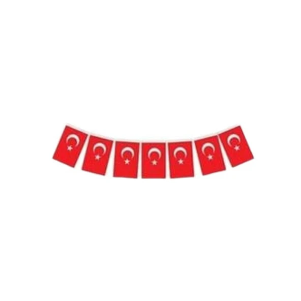TURK'O Bayrak Ipli Orta Boy 13x8 Cm 40'lı - 1