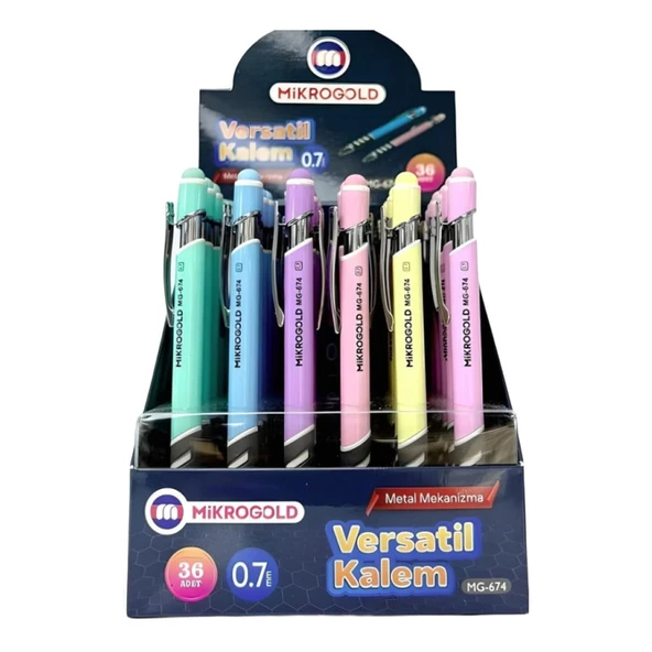 Mikro Gold Metal Mekanizmalı Versatil Kalem Pastel Renkler Dokunmatik Ekran Özellikli 0,7 Mm - 1