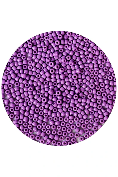 Mor Renk 4 mm Yaklaşık 220 adet/20 gram Cam Boncuk Oya Yazma Bileklik ve Kolye - 4