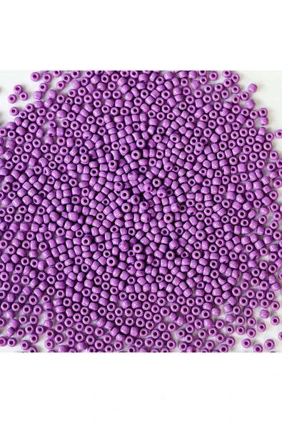 Mor Renk 4 mm Yaklaşık 220 adet/20 gram Cam Boncuk Oya Yazma Bileklik ve Kolye - 3