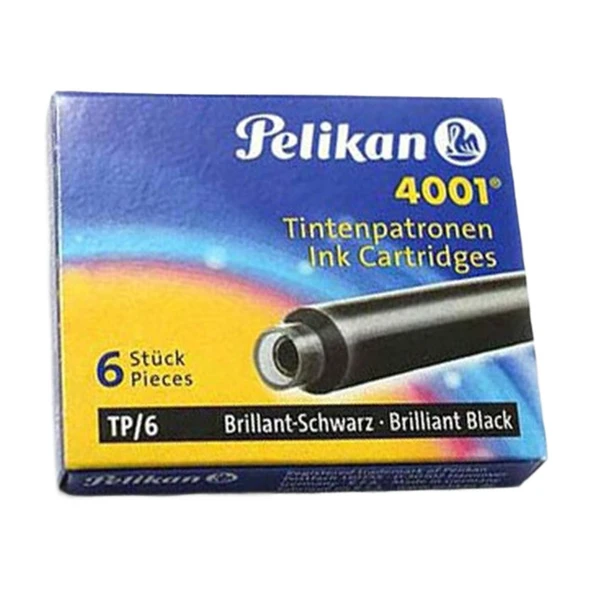 Pelikan Dolma Kalem Kartuşu Kısa Boy Siyah 6'lı - 1
