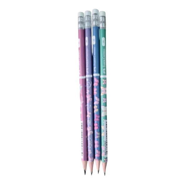 Faber Castell Desenli Kelebek 2b Kurşun Kalem Silgili - 1