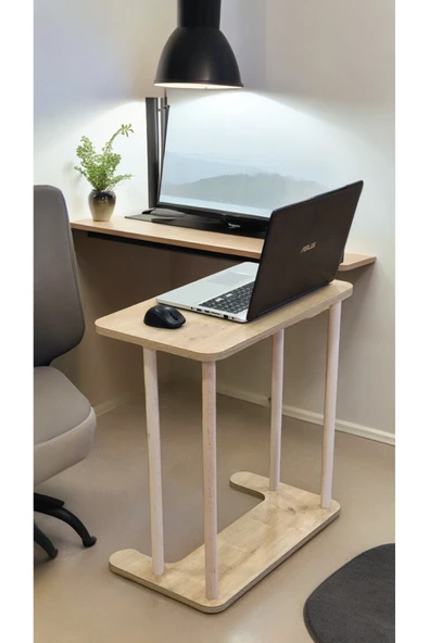 PEKA Yüksek Kalite Tekerlekli Laptop Sehpası Kahvaltı Masası Yan Sehpa ürün görseli 1