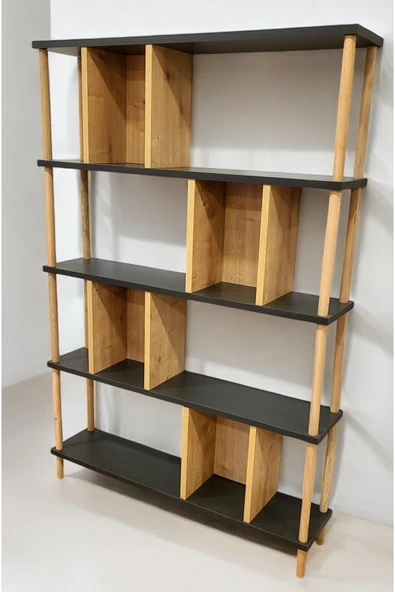 PEKA 5 Raflı Modern Dekoratif Kitaplık Klasörlük Mutfak Rafı Kiler Çok Amaçlı Düzenleyici Raf - Resim 4