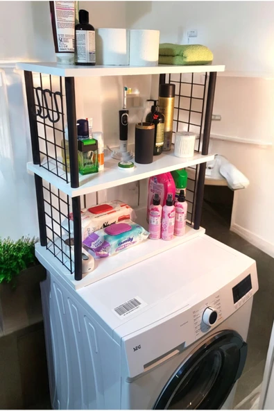 PEKA Çevir Kur 3 Raflı Banyo Düzenleyici – Çamaşır Makinesi Üstü Banyo Rafı - 2