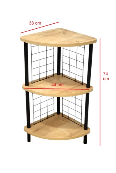 PEKA Dekoratif Çevir Kur 2 Raflı Köşe Ve Yan Sehpa – Çok Amaçlı Fiskos Sehpa - Resim 3