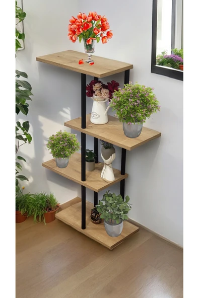 PEKA Yüksek Kalite 4 Katlı Çiçeklik Saksı Standı Balkon Rafı Saksılık - Resim 2