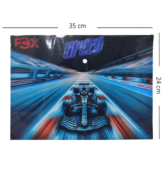 Araba Yarış Desenli Çıt Çıtlı Zarf Dosya - 1 Adet ürün görseli