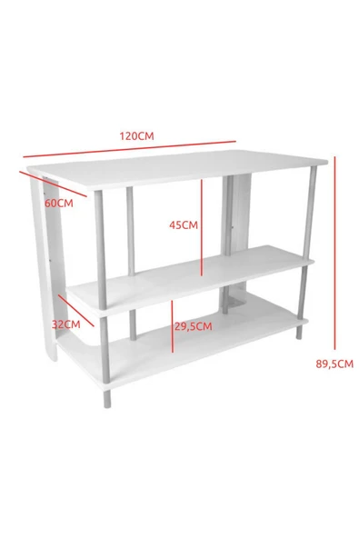 PEKA Mutfak Adası - Beyaz - 120cm x 60cm - Resim 7