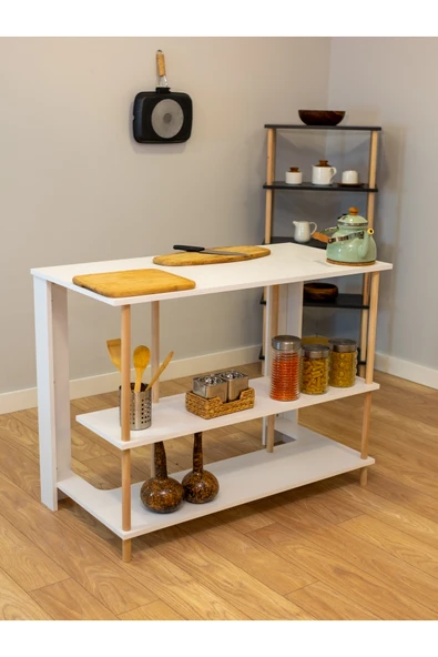 PEKA Mutfak Adası - Beyaz - 120cm x 60cm - Resim 3