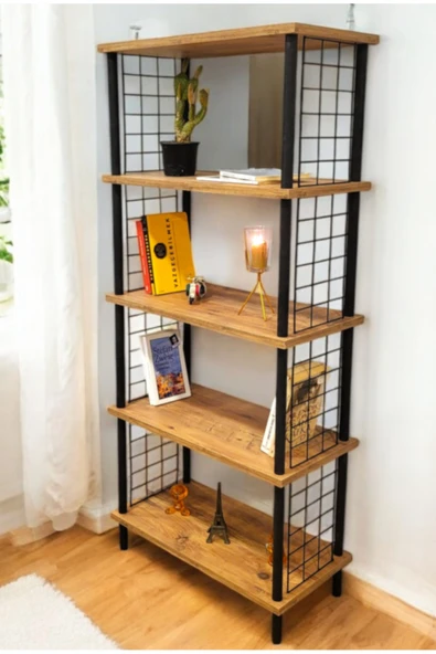 PEKA Kitap Yuvası 5 Raflı Geniş Kitaplık Ayakkabılık Banyo Düzenleyici Klasörlük Dekoratif Mutfak Rafı - 3