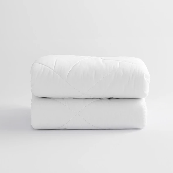 Homedius Luxury %100 Pamuk Kapitoneli Vatkalı Yatak Koruyucu Alez  Beyaz 100x200 - 2