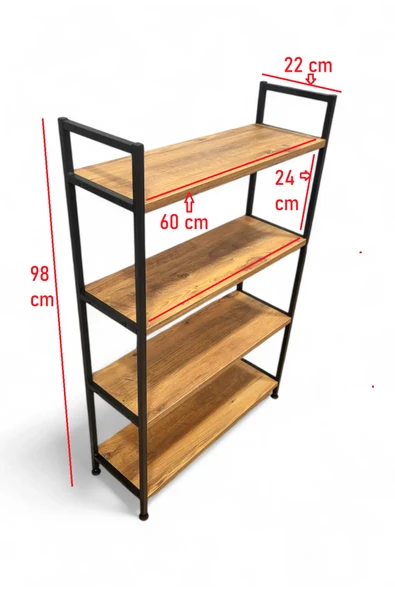 PEKA Kitap Yuvası 4 Raflı Metal Raf – Kitaplık, Ayakkabılık, Banyo & Mutfak Düzenleyici - 3