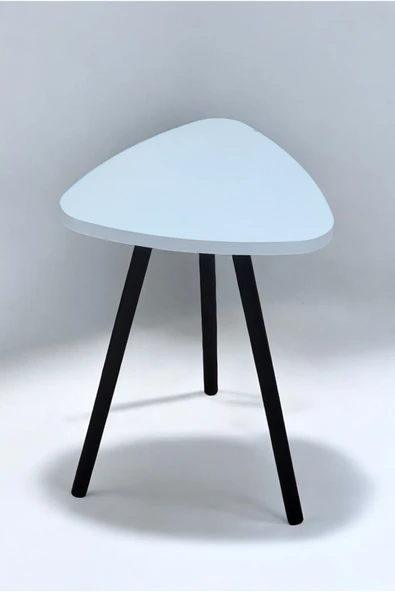 PEKA Yüksek Kalite Tekli Pena Üçgen Zigon Sehpa Çay Sehpası Servis Sehpası Boyalı Ahşap Ayaklı - 4