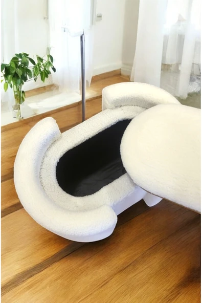 PEKA Çift Kullanımlı Sandıklı Özel Yapım Tedy Kumaş Silindir Puf Bench Sehpa - 2