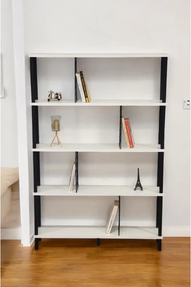 PEKA Çevir Kur 5 Raflı Modern Dekoratif Geniş Kitaplık Klasörlük Çok Amaçlı Düzenleyici Raf - Resim 4