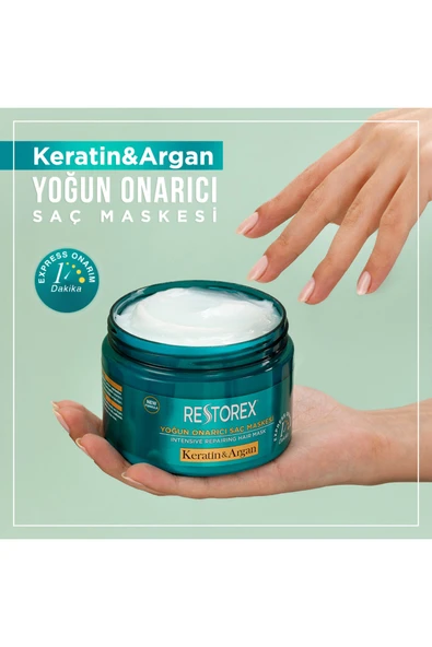 Restorex Keratin & Argan Onarıcı Saç Bakım Maskesi 300 Ml - 3