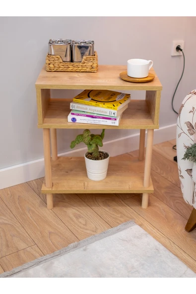 PEKA Yan Sehpa - Salon - Oturma Odası Zigon Sehpa - Safir Meşe - Resim 2