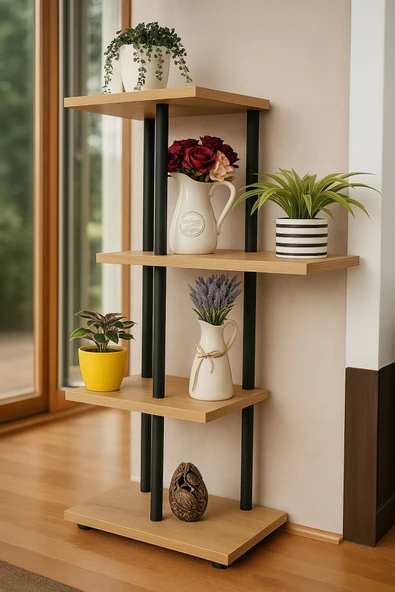 PEKA Yüksek Kalite 4 Katlı Çiçeklik Saksı Standı Balkon Rafı Saksılık ürün görseli 1