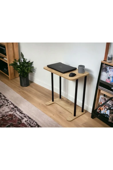 PEKA Yüksek Kalite Tekerlekli Laptop Sehpası Kahvaltı Masası Yan Sehpa - Resim 3